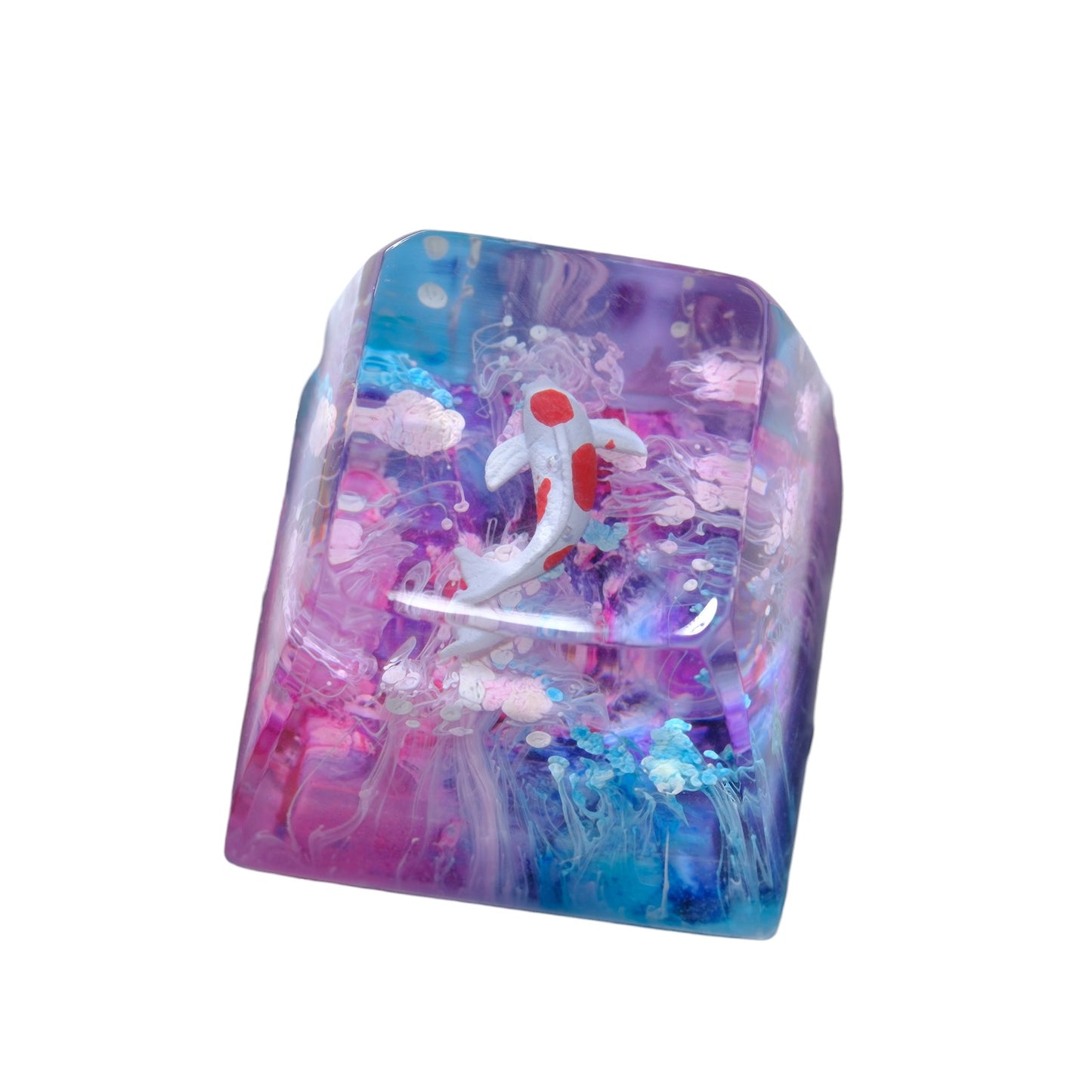Keycap Koi Blue Pink 1U | Artisan Mechanical Keycap