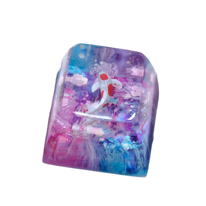 Keycap Koi Blue Pink 1U | Artisan Mechanical Keycap