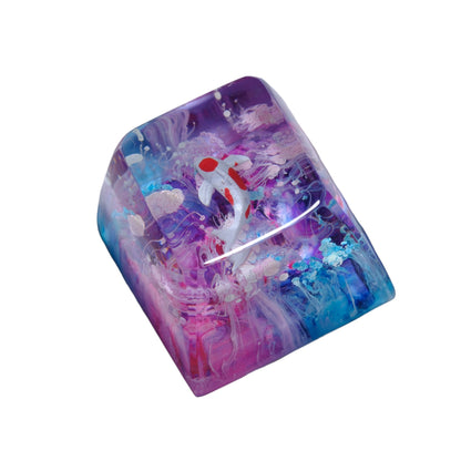 Keycap Koi Blue Pink 1U | Artisan Mechanical Keycap