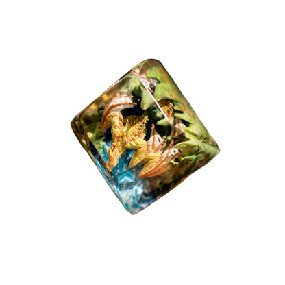 Keycap Orange Dragon Waterfall Base | Artisan Keycap