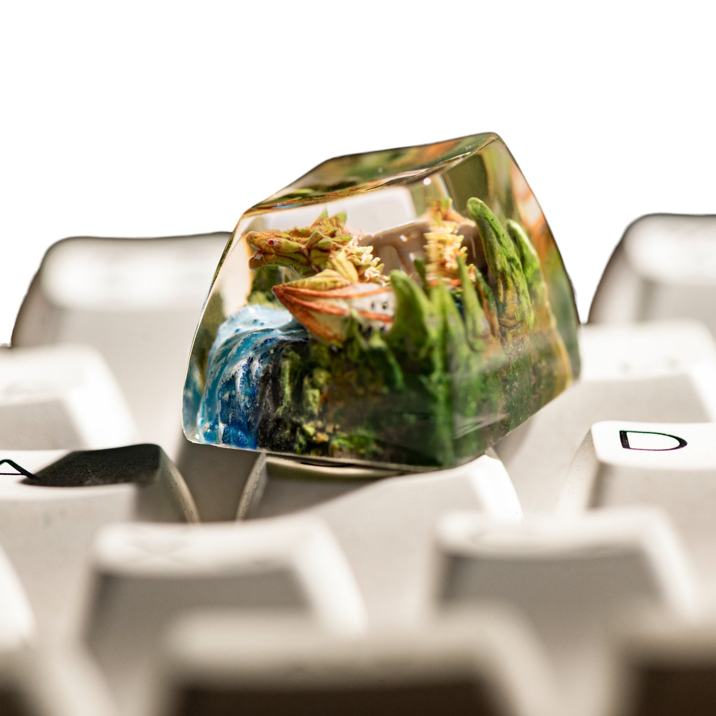 Keycap Orange Dragon Waterfall Base | Artisan Keycap