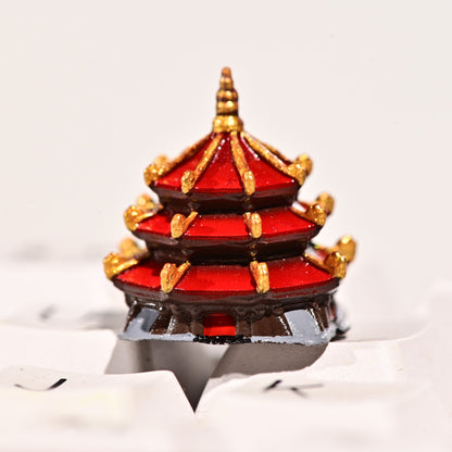 Keycap Red Temple and Pagoda | Artisan Mechanical Keycap