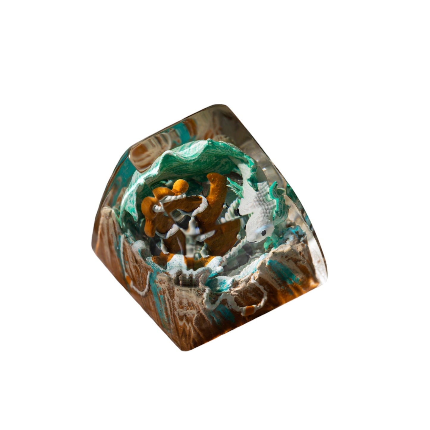 Keycap Koi Fish White Jade Blue New | Artisan Keycap