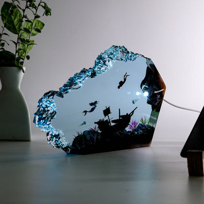 Blue Ocean Breath Epoxy Lamp – LY018-1