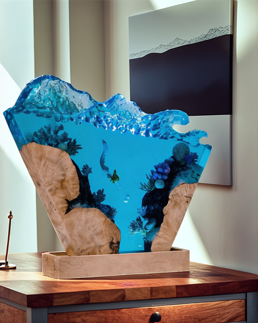 Mermaid Coral Resin Lamp – Mystical Siren Edition – Ocean Night Light