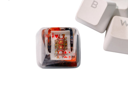 Keycap Queen of Hearts Orange Black | Artisan Keycap