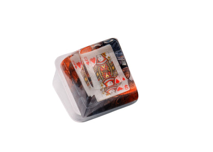 Keycap Queen of Hearts Orange Black | Artisan Keycap