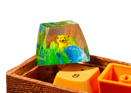 Keycap Pikachu Grass Waterfall | Artisan Mechanical Keycap