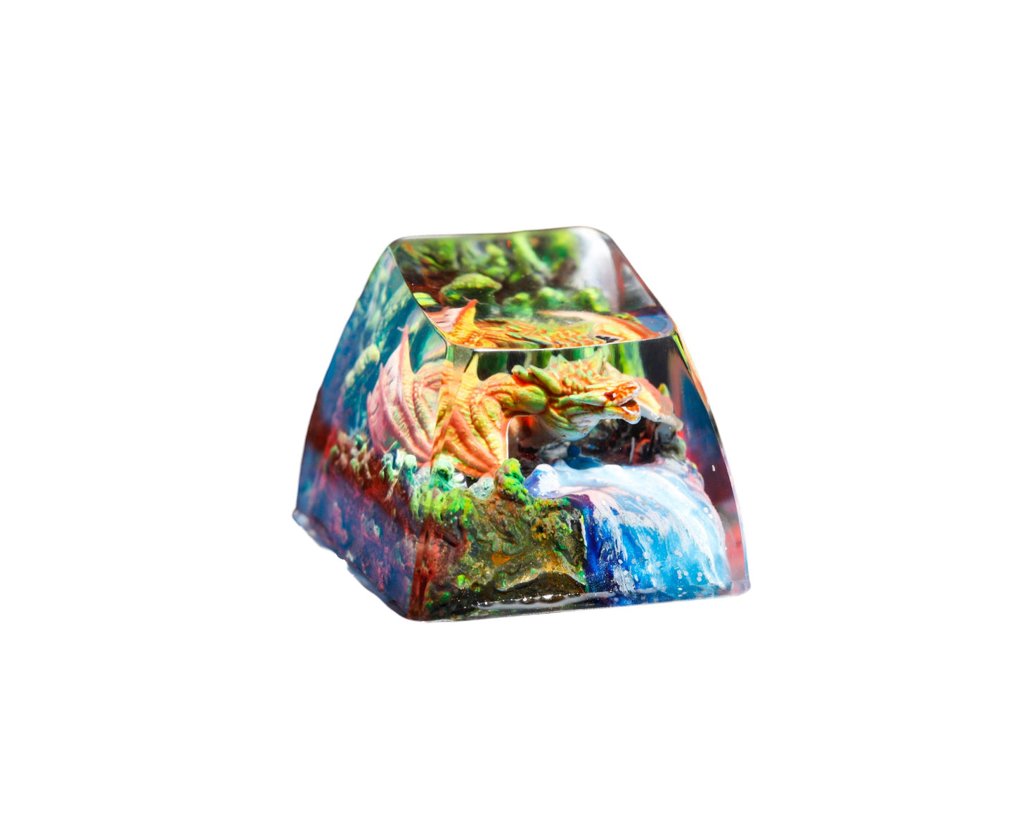 Keycap Orange Dragon Waterfall Base | Artisan Keycap
