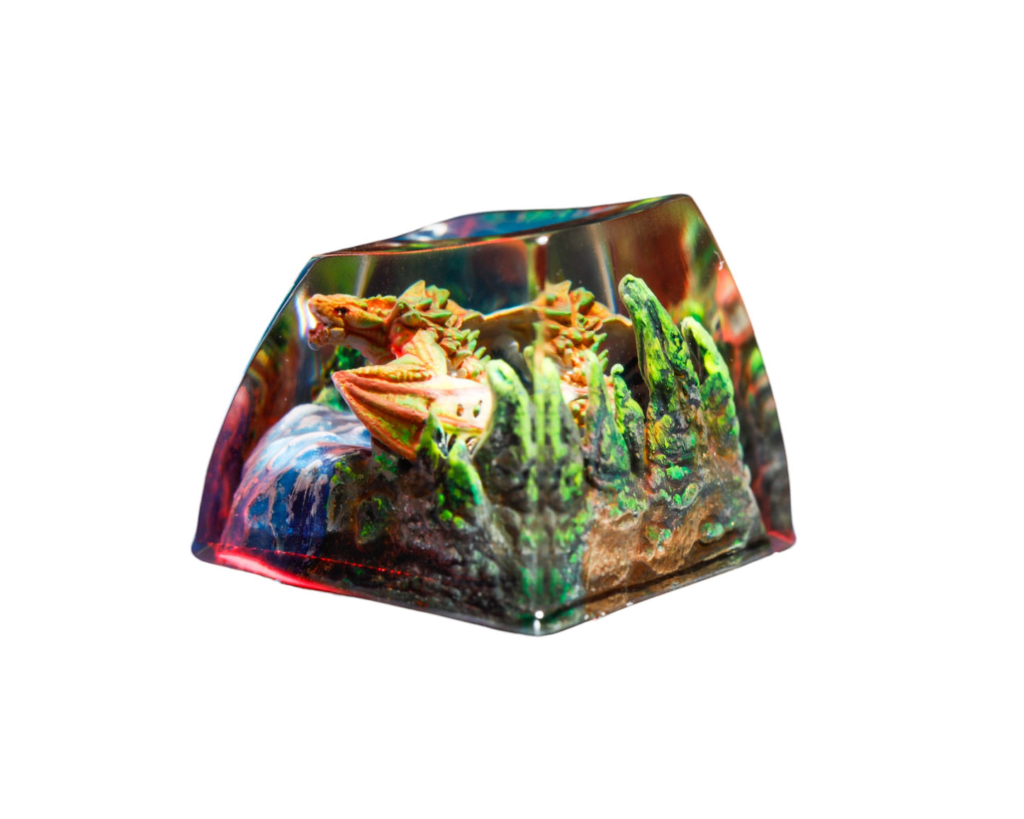 Keycap Orange Dragon Waterfall Base | Artisan Keycap