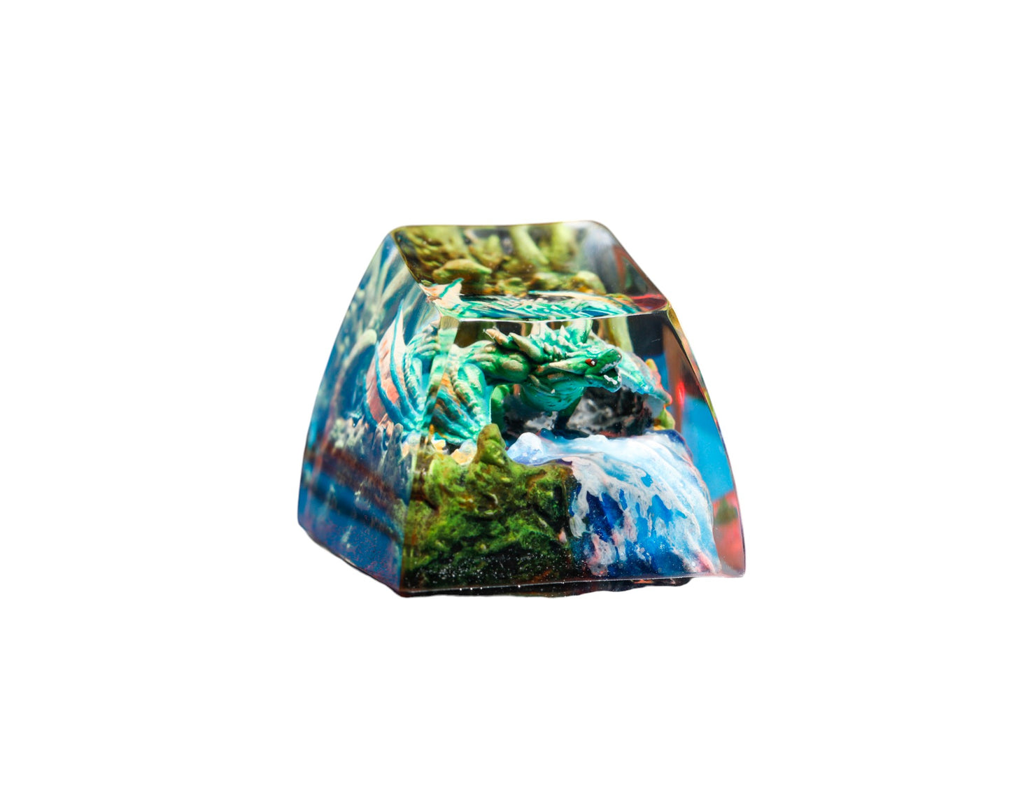 Keycap Green Dragon Waterfall Base | Artisan Keycap
