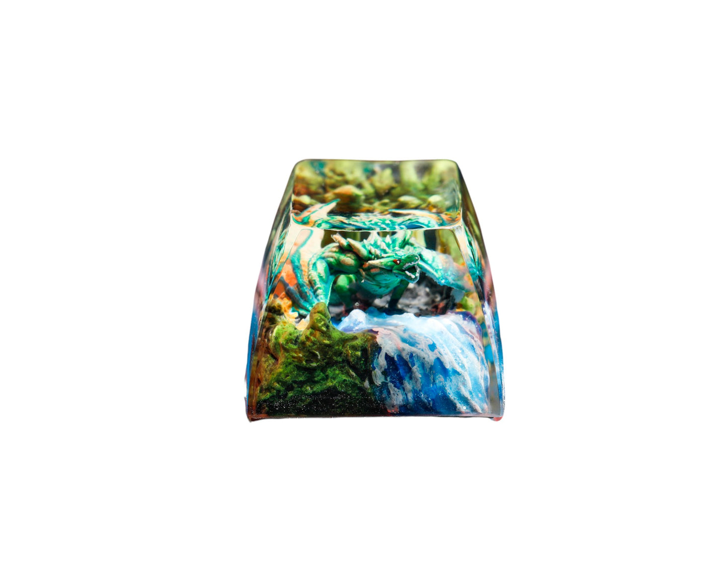 Keycap Green Dragon Waterfall Base | Artisan Keycap