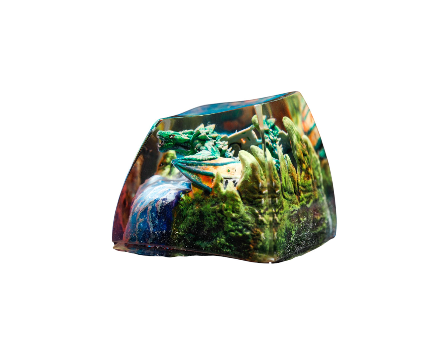 Keycap Green Dragon Waterfall Base | Artisan Keycap