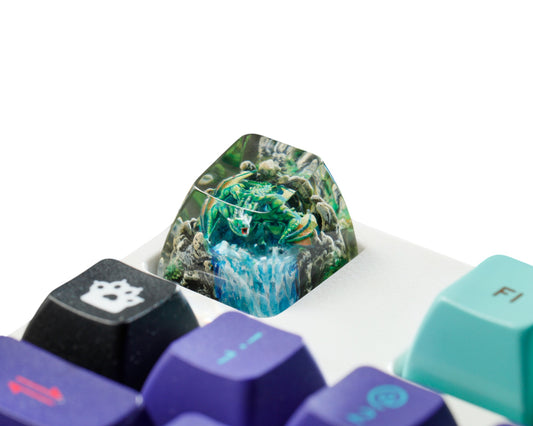 Keycap Green Dragon Waterfall Base | Artisan Keycap