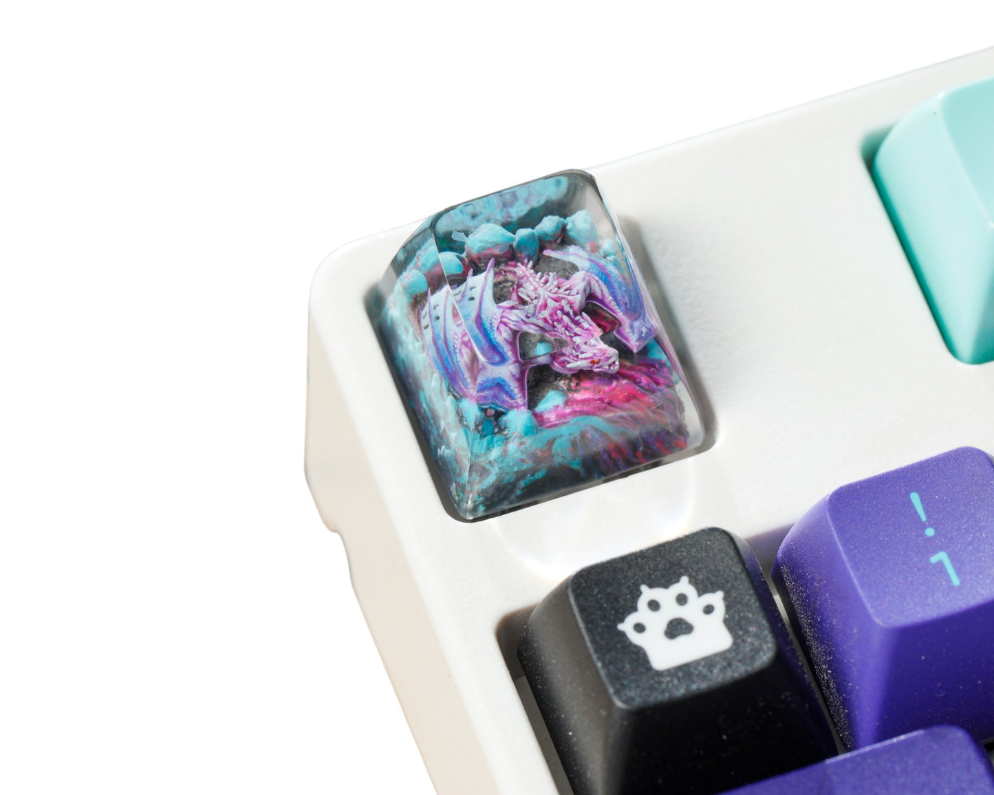 Keycap Purple Dragon Blue Base | Artisan Mechanical Keycap