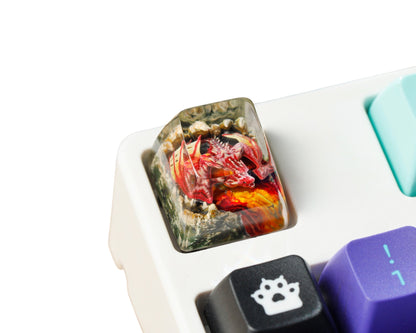 Keycap Red Dragon Fire Base | Artisan Mechanical Keycap