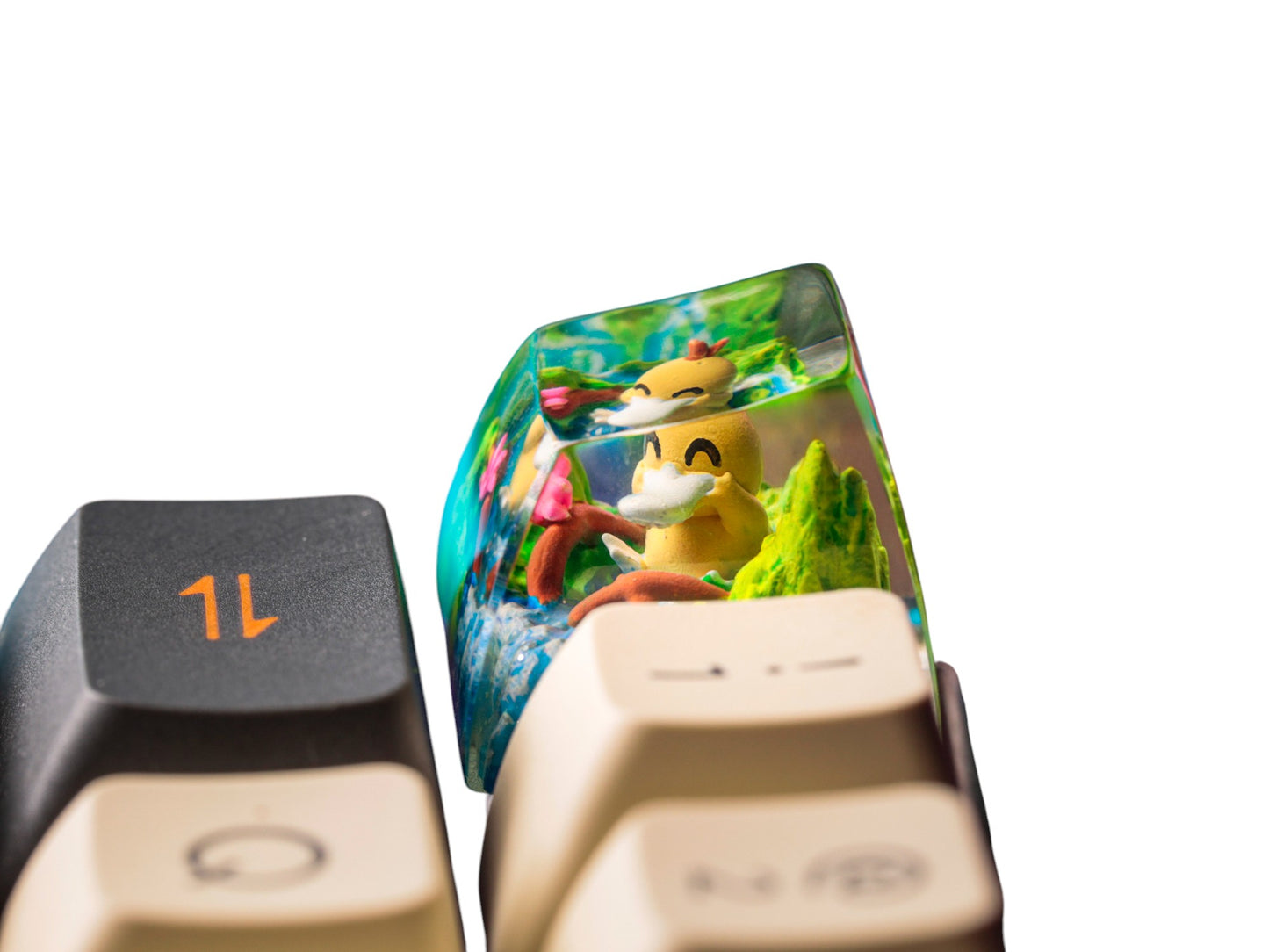 Keycap Psyduck Grass Waterfall | Artisan Mechanical Keycap