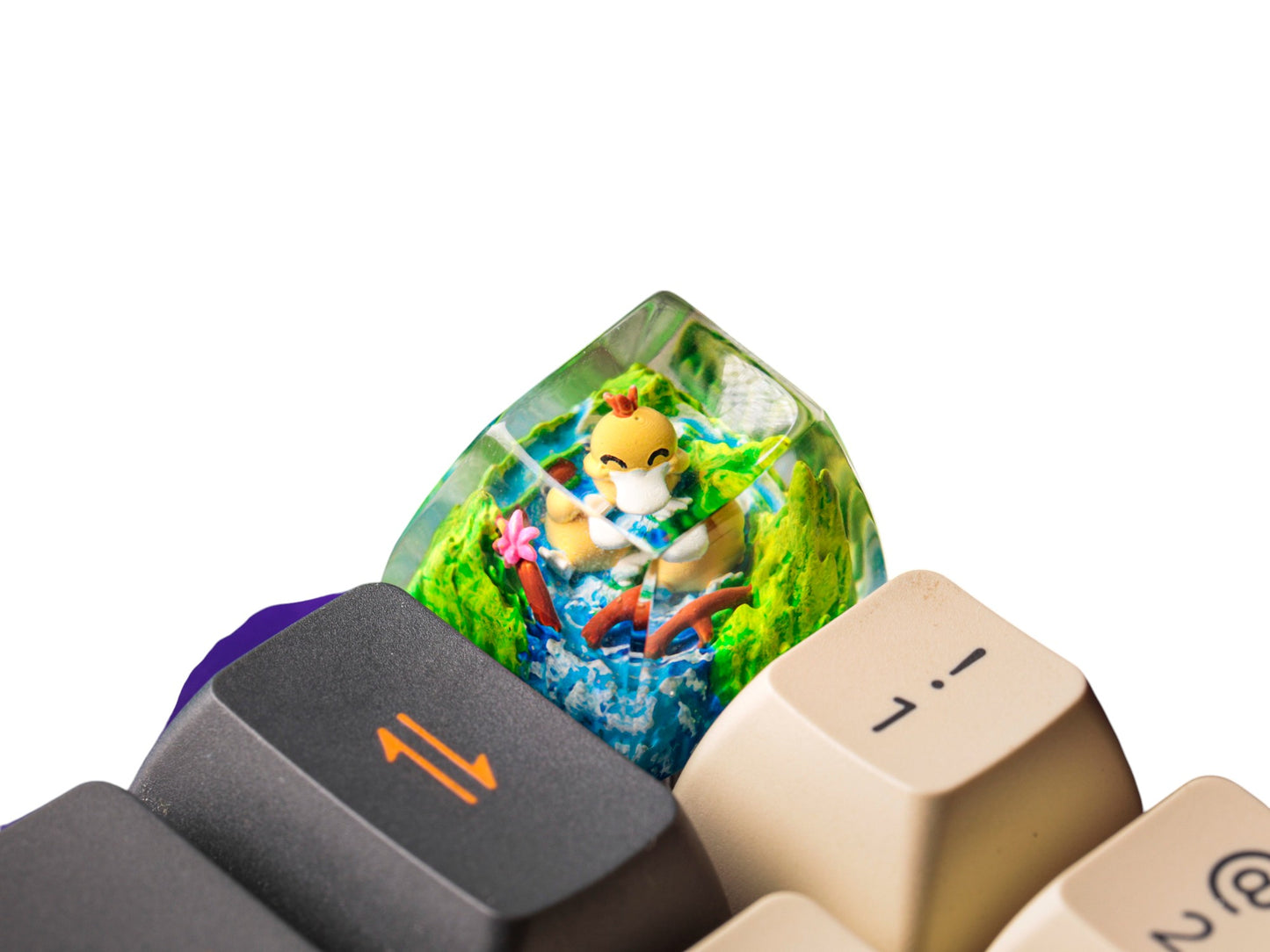 Keycap Psyduck Grass Waterfall | Artisan Mechanical Keycap