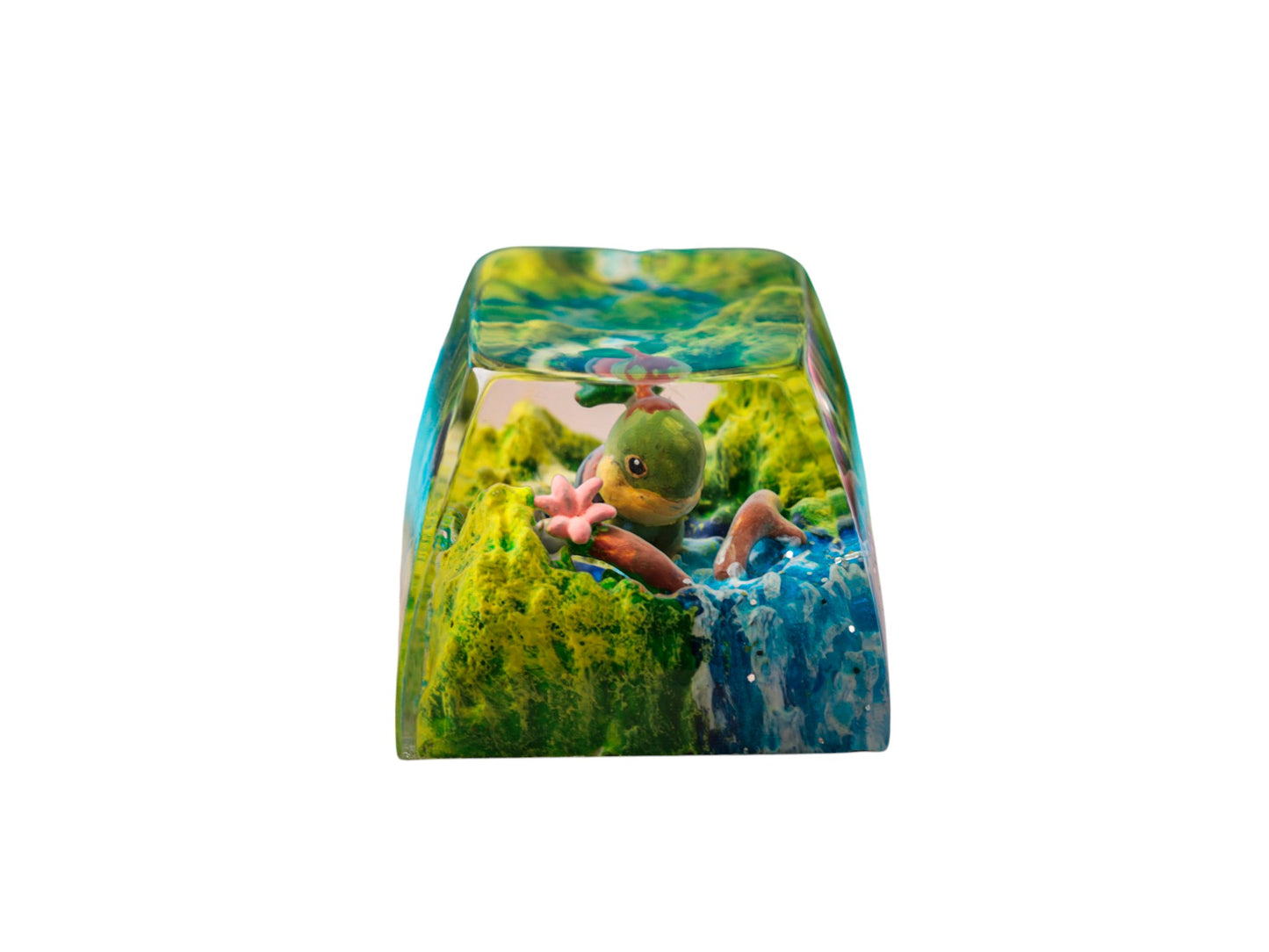 Keycap Turtwig Grass Flower Waterfall | Artisan Mechanical Keycap
