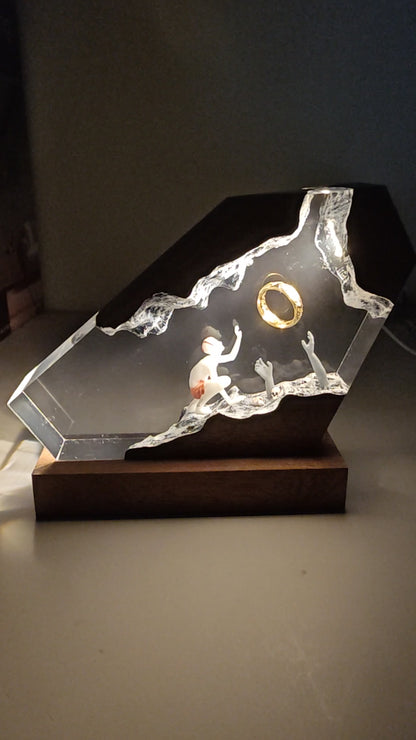 Red Snow Brown Glow Epoxy Lamp – LY167