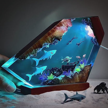 Predator Shark Ocean Epoxy Lamp – LY199
