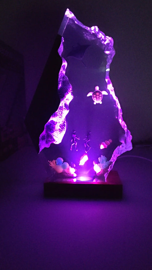 Blue Ocean Epoxy Lamp LY001-1
