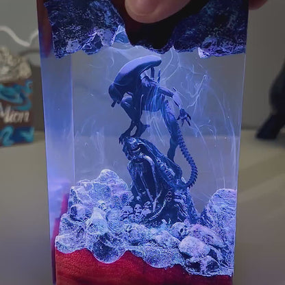 Blue Water Dragon Pillar Epoxy Lamp – LY329