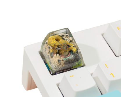 Keycap One Tail Blue Gray Base | Artisan Keycap